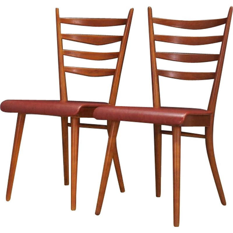 Paire de chaises Vintage en hêtre danois 1970