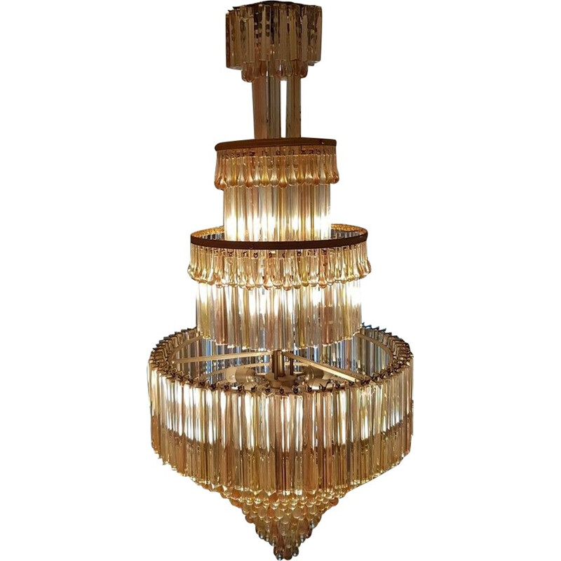 Vintage chandelier in Murano Glass from Maison Veronese Paris, 1970