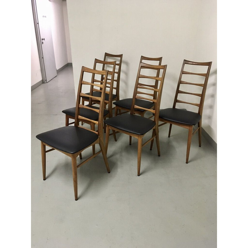 Set di 6 sedie vintage in teak Lis Niels Koefoeds 1960