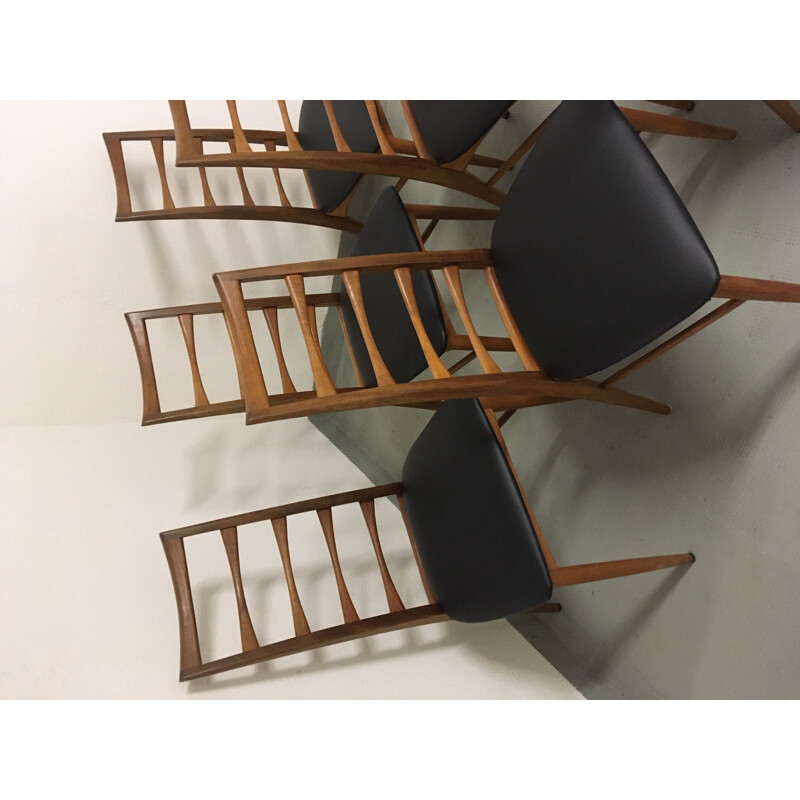 Set di 6 sedie vintage in teak Lis Niels Koefoeds 1960