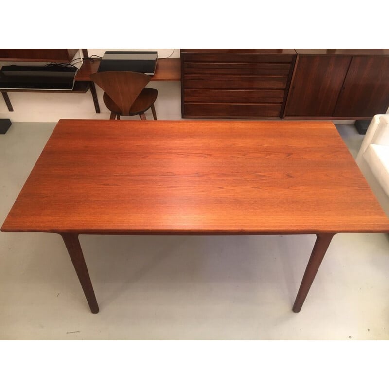 Vintage teak extensible dining table Ejnar Larsen & Aksel Madsen 1958