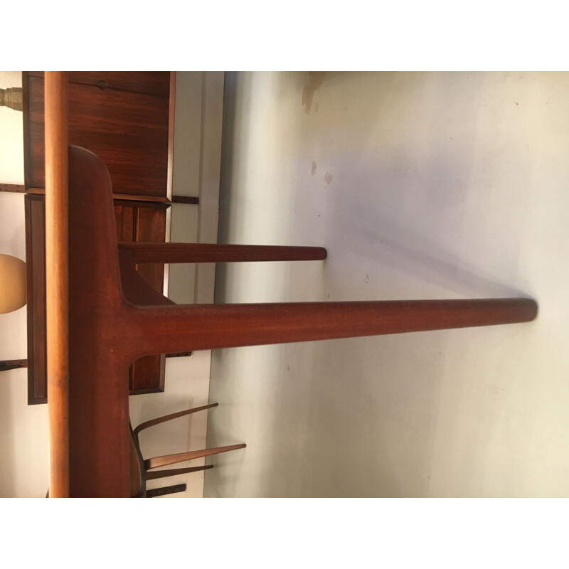 Vintage teak extensible dining table Ejnar Larsen & Aksel Madsen 1958