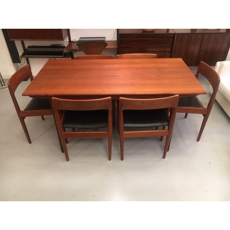 Vintage teak extensible dining table Ejnar Larsen & Aksel Madsen 1958