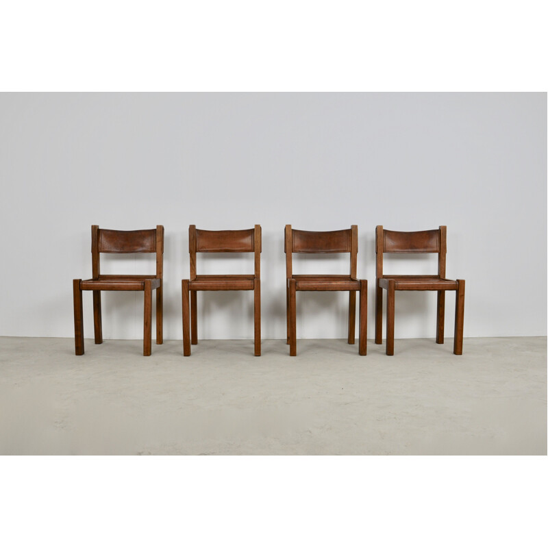 Set of 4 vintage chair by Pierre Chapo 1970