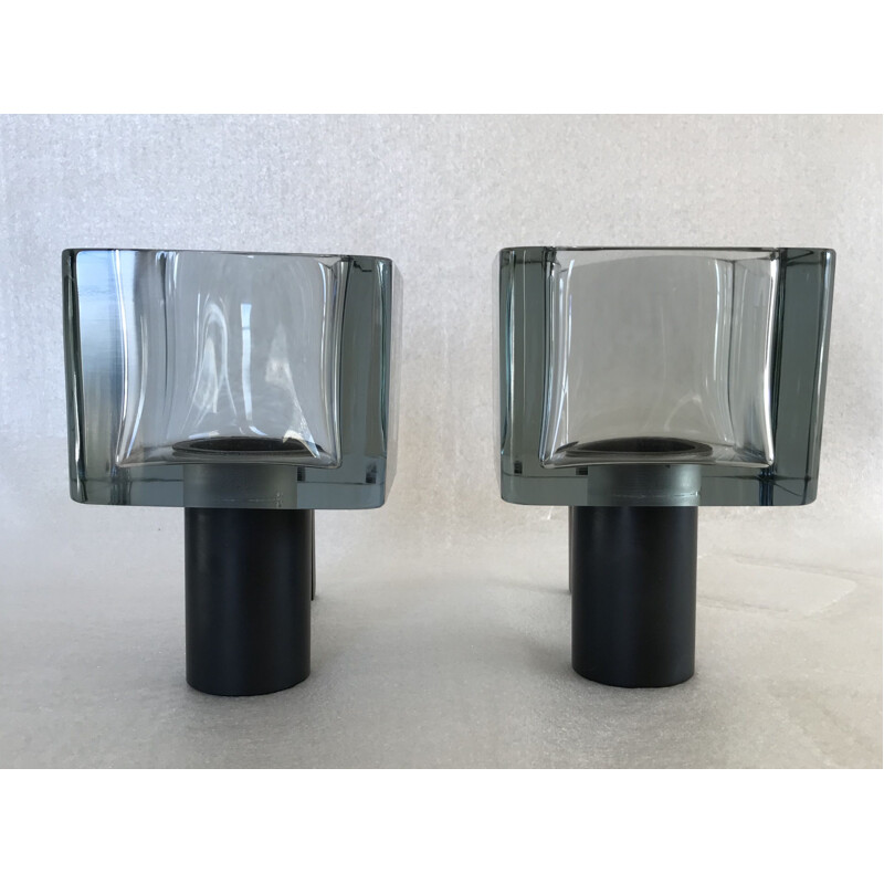 Pair of vintage wall lights by Flavio Poli for Seguso in Murano glass 1960