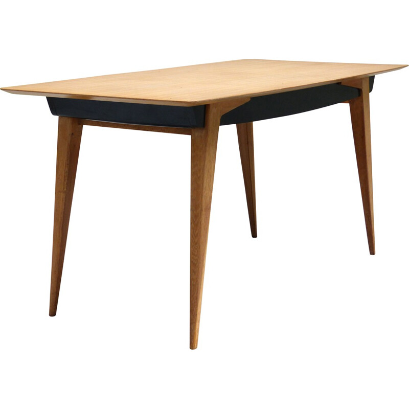 Vintage table in oakwood, Gérard GUERMONPREZ - 1960s