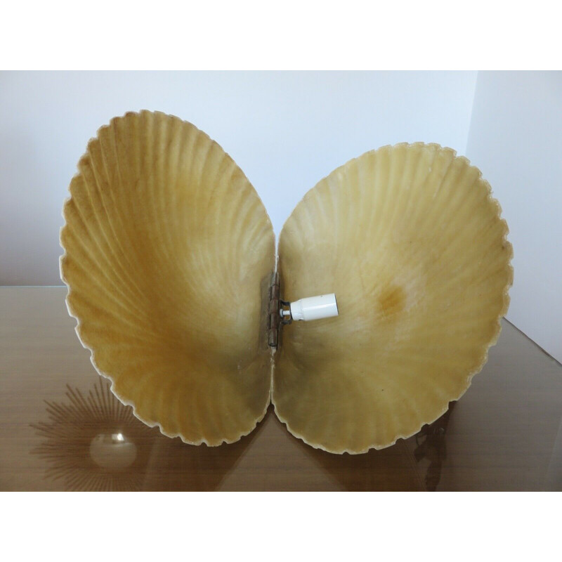 Vintage fiberglass "shell" lamp André Cazenave 1970