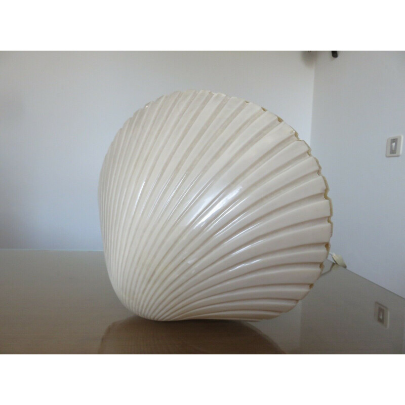 Vintage fiberglass "shell" lamp André Cazenave 1970