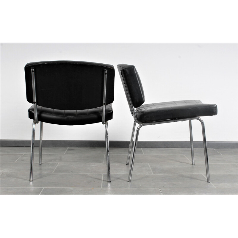 Pair of vintage Conseil fauteuils by Pierre Guariche for Meurop