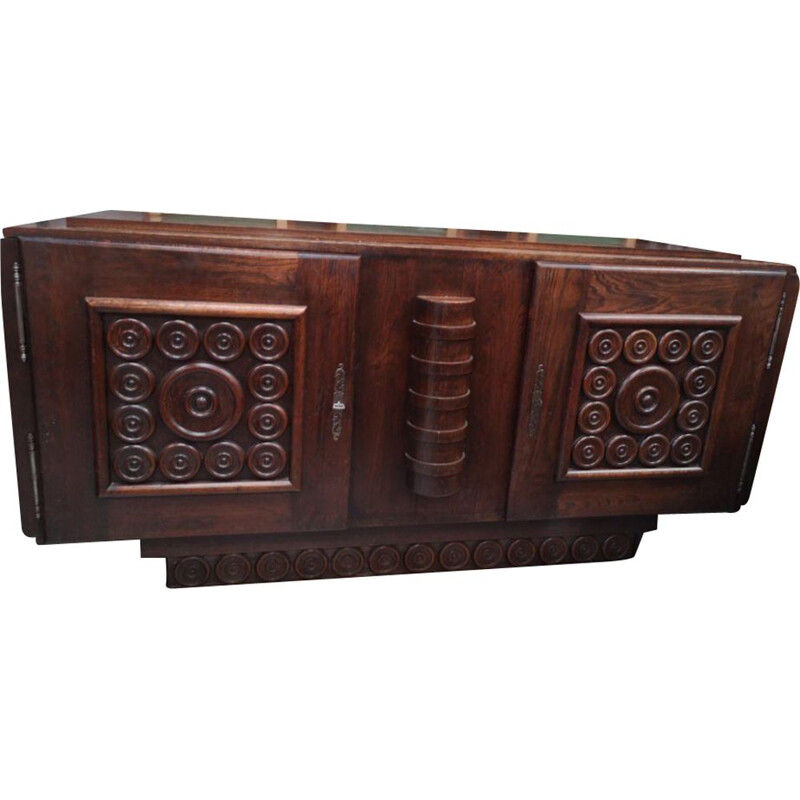 Vintage oak sideboard by Charles Dudouyt art deco 1930