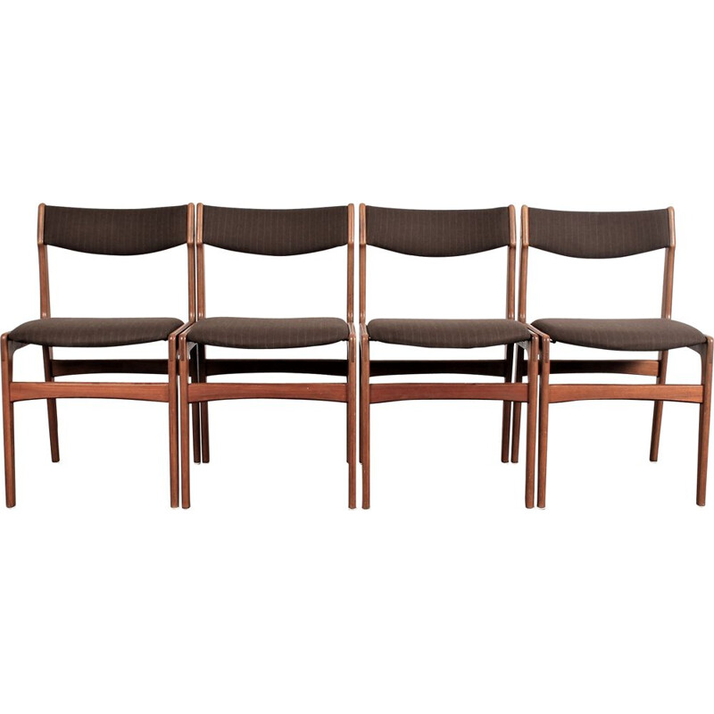 Set of 4 vintage teak chairs by Erik Buch for Anderstrup