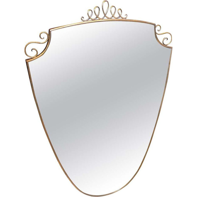Mid-Century Wall Mirror, Italian 1950