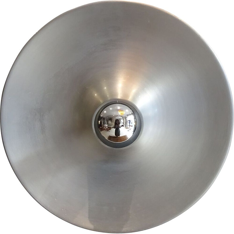 Vintage brushed aluminum wall light from Les Arcs 1970