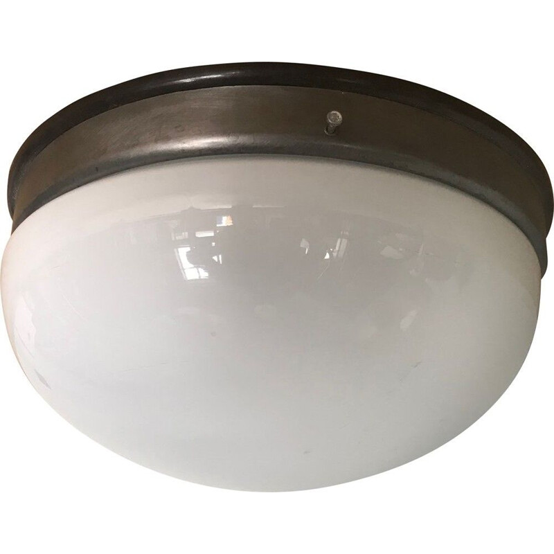 Vintage metal and plastic round ceiling light