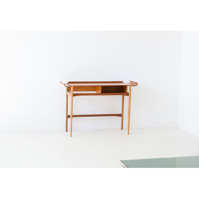 MidCentury Italian Modern Teak Console Table 1950s