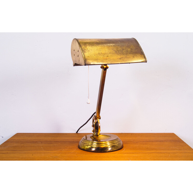 Lampe de table vintage en laiton, Angleterre 1920