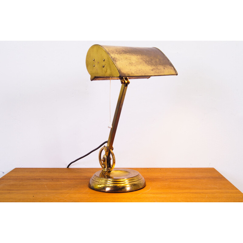 Vintage brass table lamp, England 1920s