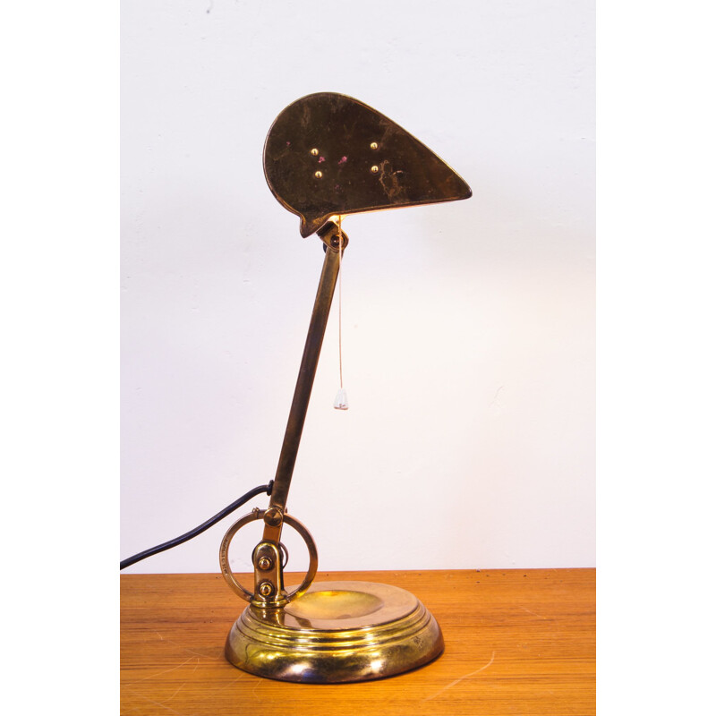 Vintage brass table lamp, England 1920s