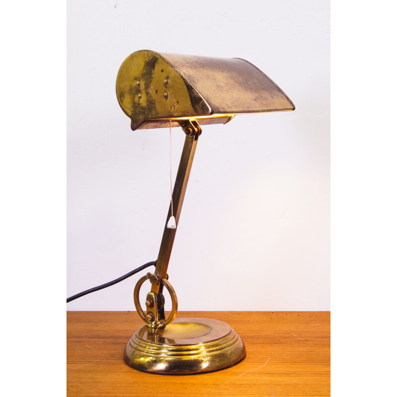 Vintage brass table lamp, England 1920s