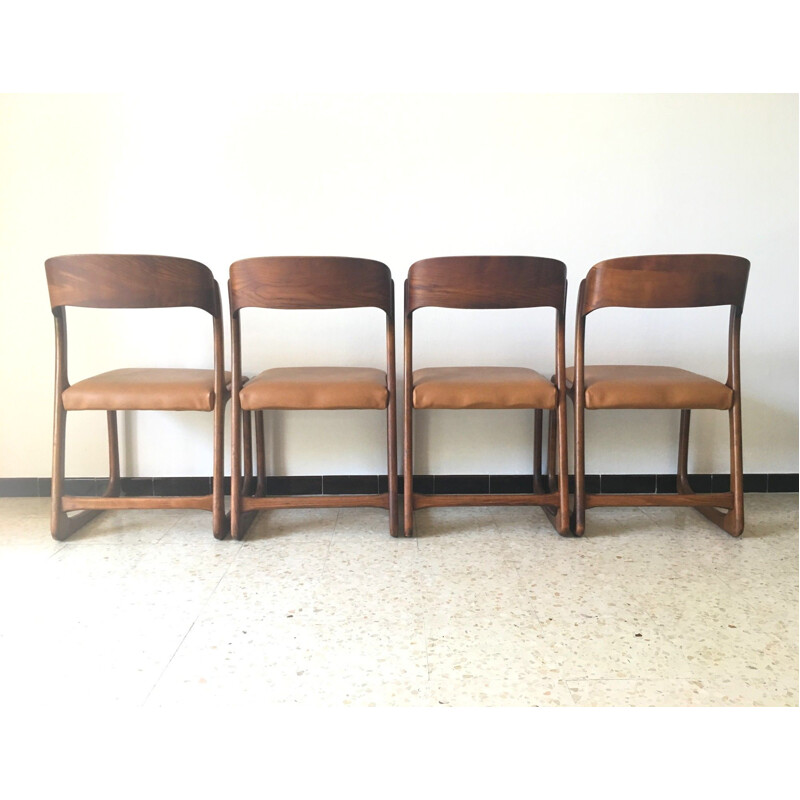 Lot de 4 chaises vintage Baumann Bémol 1960