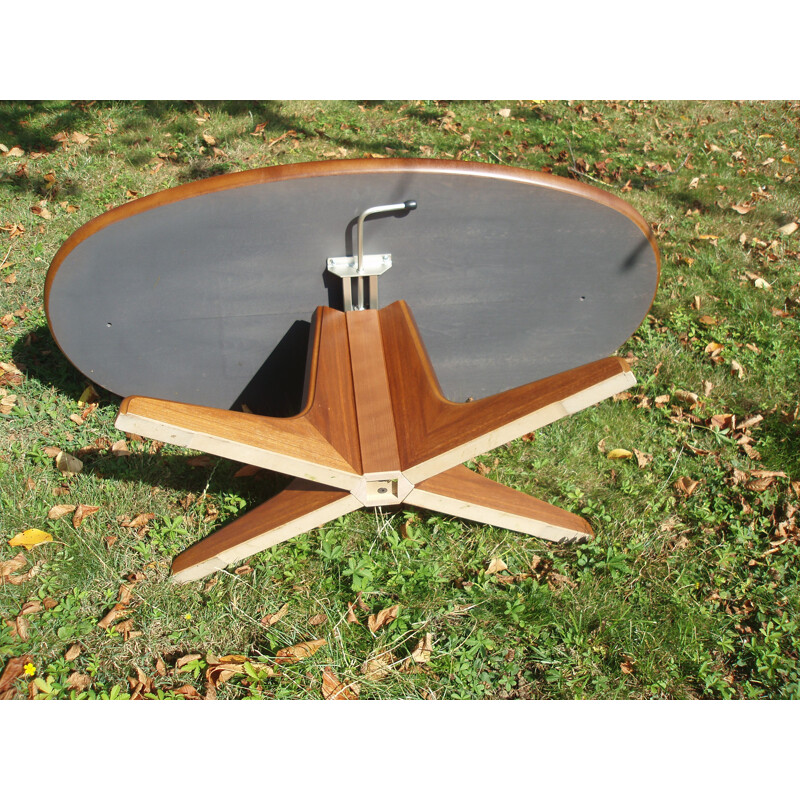 Table basse vintage modifiable en table haute Allemagne 1960