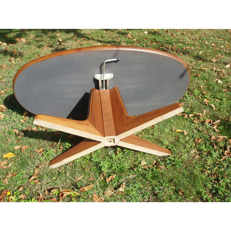 Vintage coffee table modifiable as high table Germany 1960s