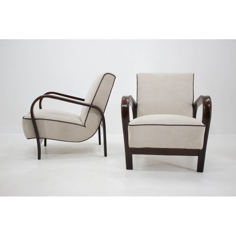 Pair of vintage armchairs by Kropáček Koželka 1950