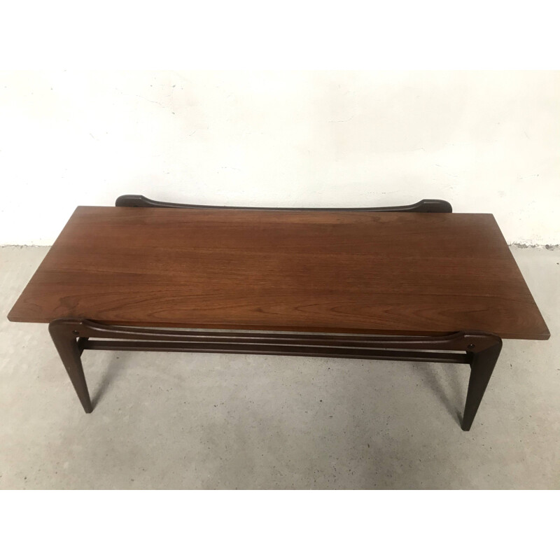 Vintage double top Scandinavian teak coffee table 1960