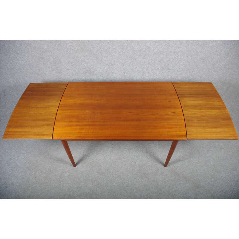 Table à manger extensible scandinave Samcom en teck - 1960