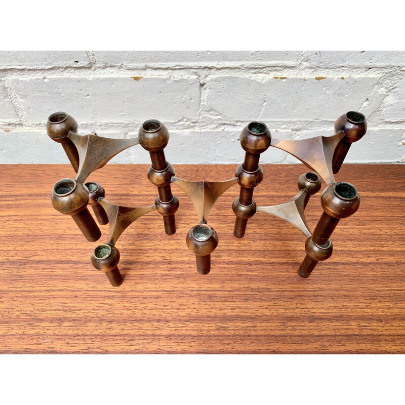 Set of 5 Nagel 1960 vintage modular candle holders