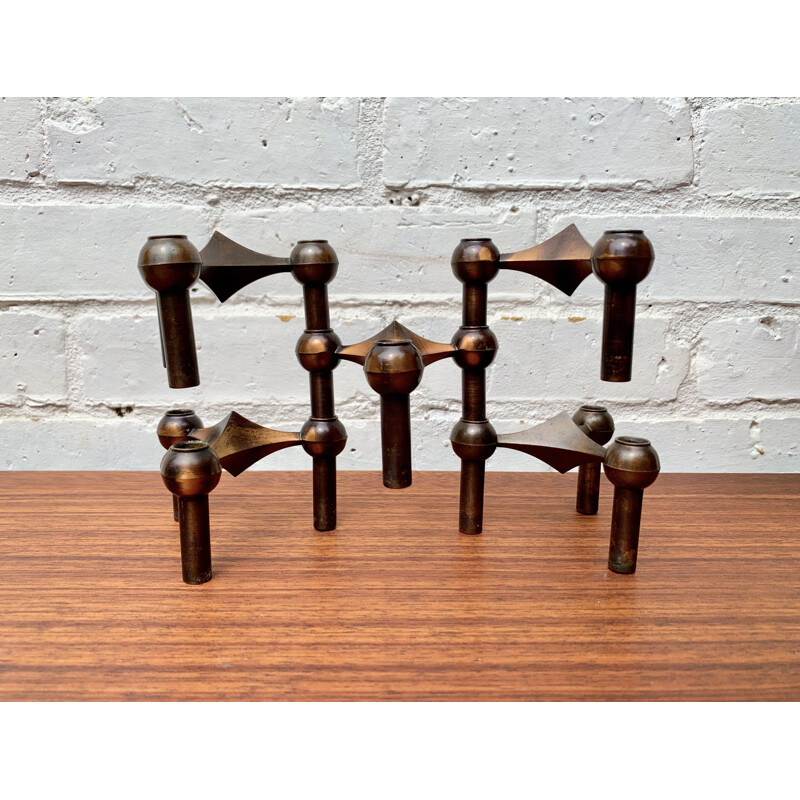 Set of 5 Nagel 1960 vintage modular candle holders