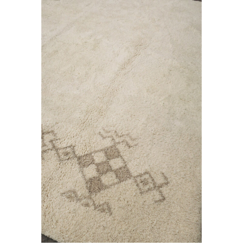 Vintage hand-knotted wool carpet from Beni Ourain, Morocco