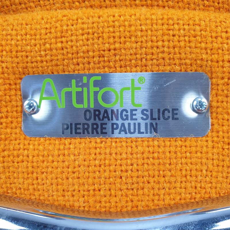Fauteuil lounge vintage orange de Pierre Paulin pour Artifort 1980