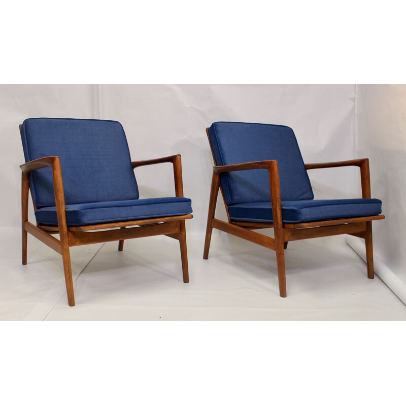 Pair of vintage armchairs by Stefan from Swarzędzkie Fabryki Mebli 1960s