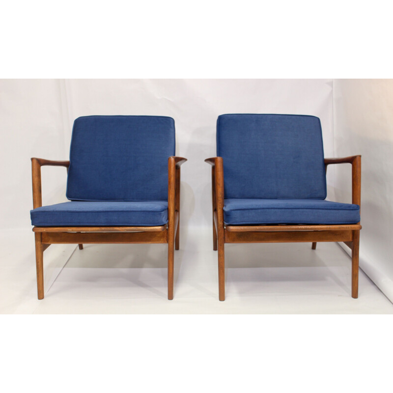 Pair of vintage armchairs by Stefan from Swarzędzkie Fabryki Mebli 1960s