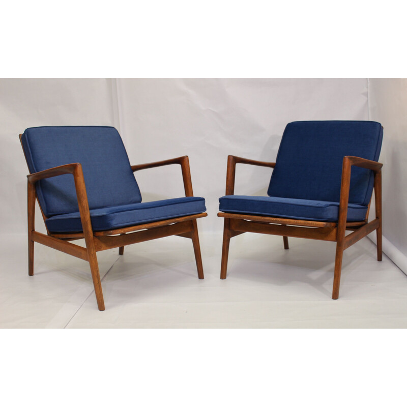 Pair of vintage armchairs by Stefan from Swarzędzkie Fabryki Mebli 1960s