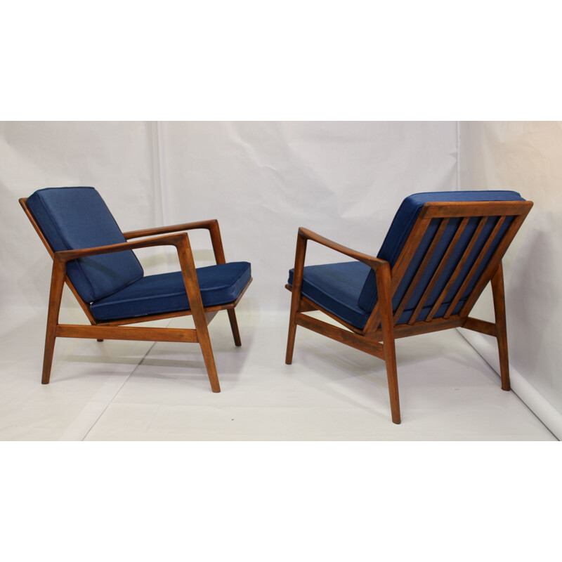 Pair of vintage armchairs by Stefan from Swarzędzkie Fabryki Mebli 1960s