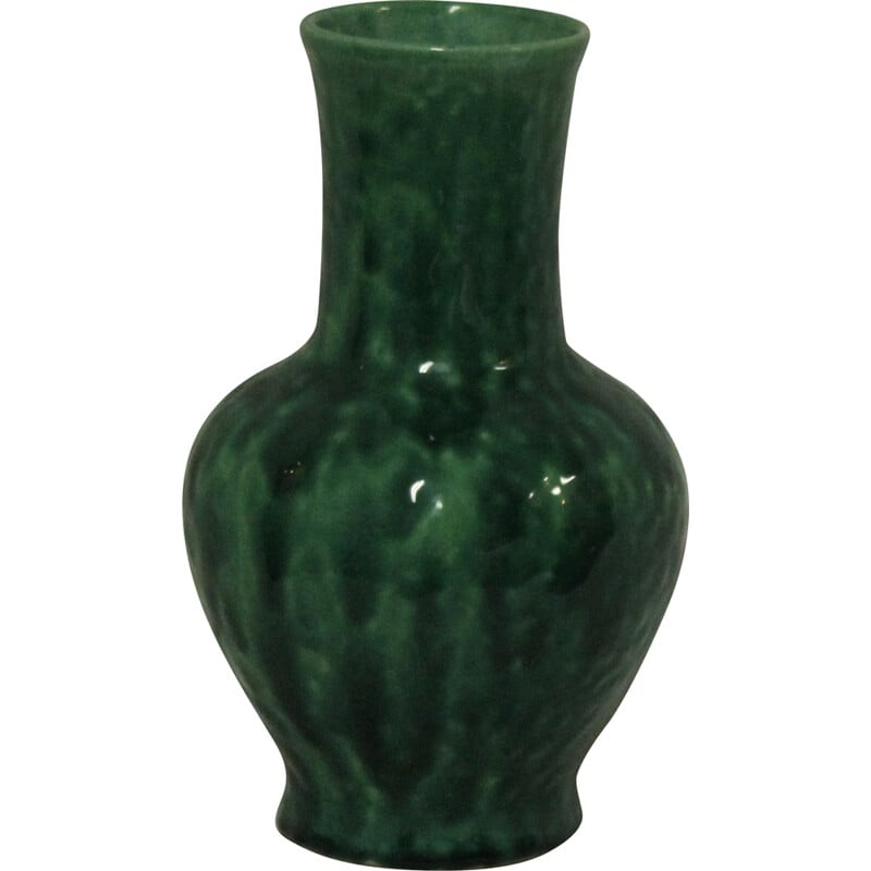 Vase vintage en céramique verte par Edmond Lachenal, 1930