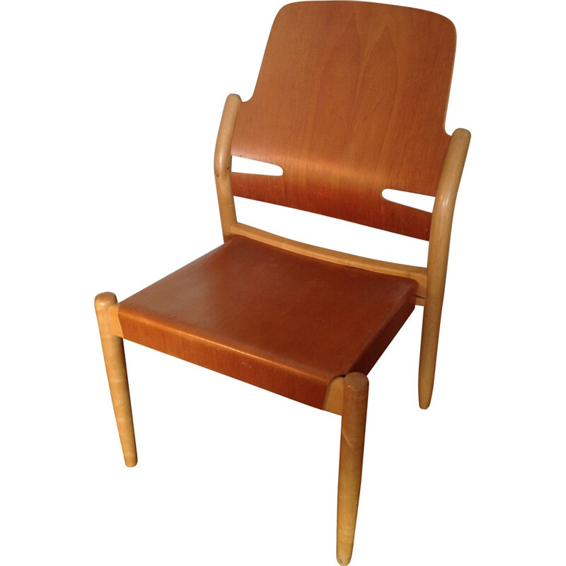 Scandinavian chair in teak and beech, Gunnar EKLOF - 1950s