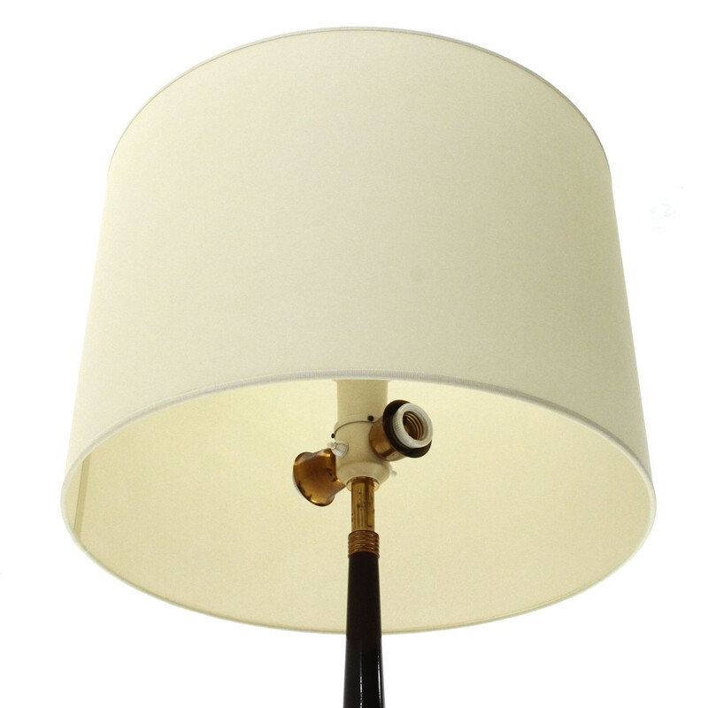 Vintage Floor lamp in marble wood and brass 1950s