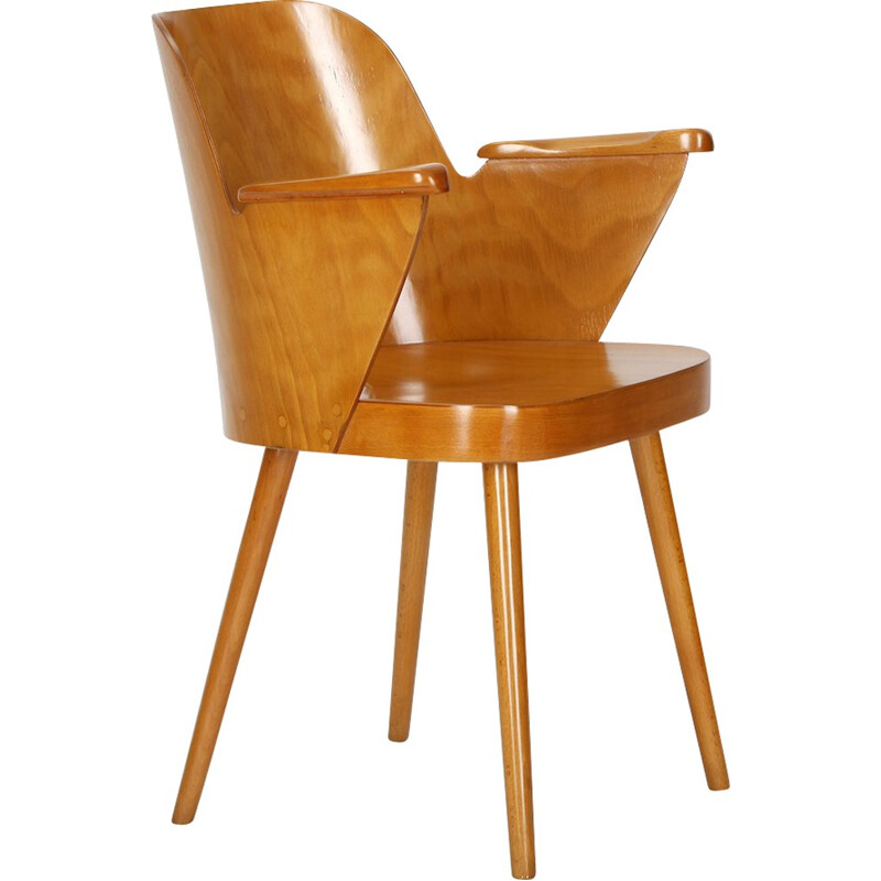 Chaise à bras vintage tchèque Ton, Oswald HAERDTL - 1955