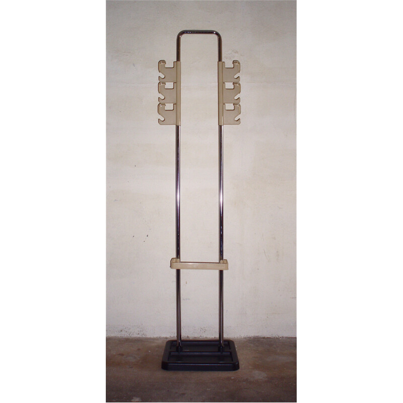 Vintage coat rack stand in metal and plastic, Jean Pierre VITRAC - 1970s