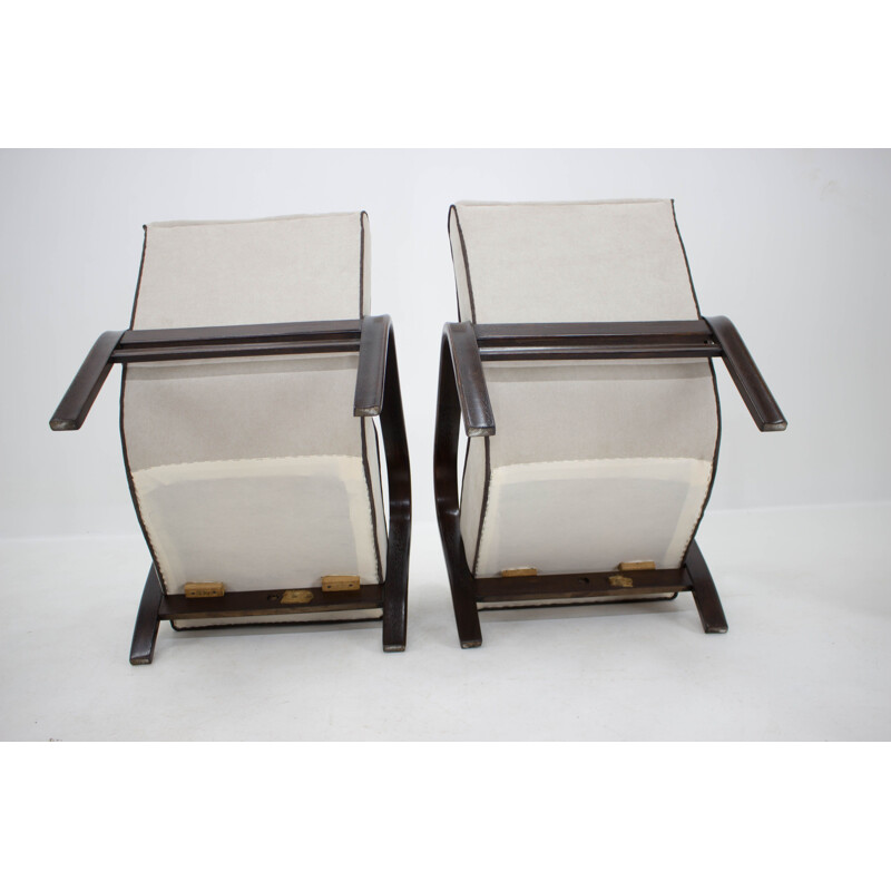 Pair of vintage armchairs by Kropáček Koželka 1950