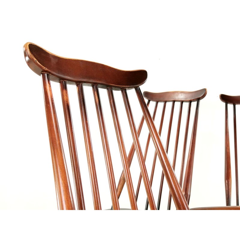 Set of 4 vintage chairs by goldsmith Ercol Elm & Beech 1960