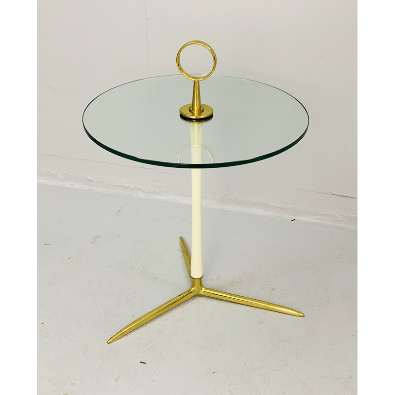 Vintage brass side table by Vereinigte Werkstatten, Germany 1950