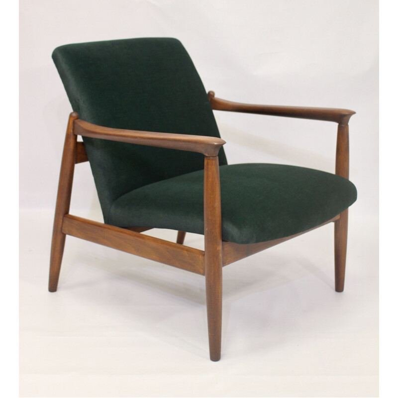 Vintage green velvet armchair by Edmund Homa 1960