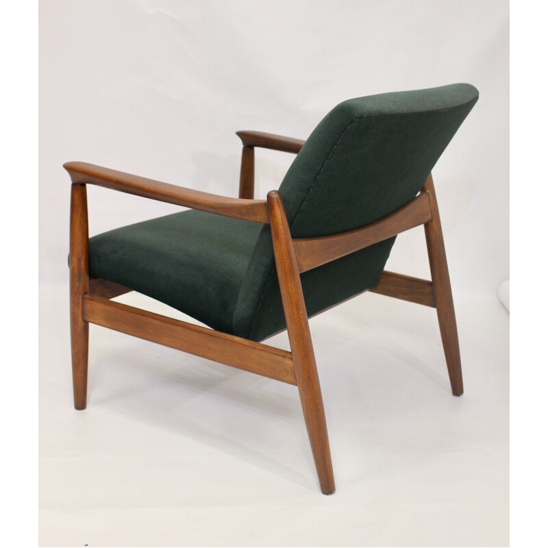 Vintage green velvet armchair by Edmund Homa 1960