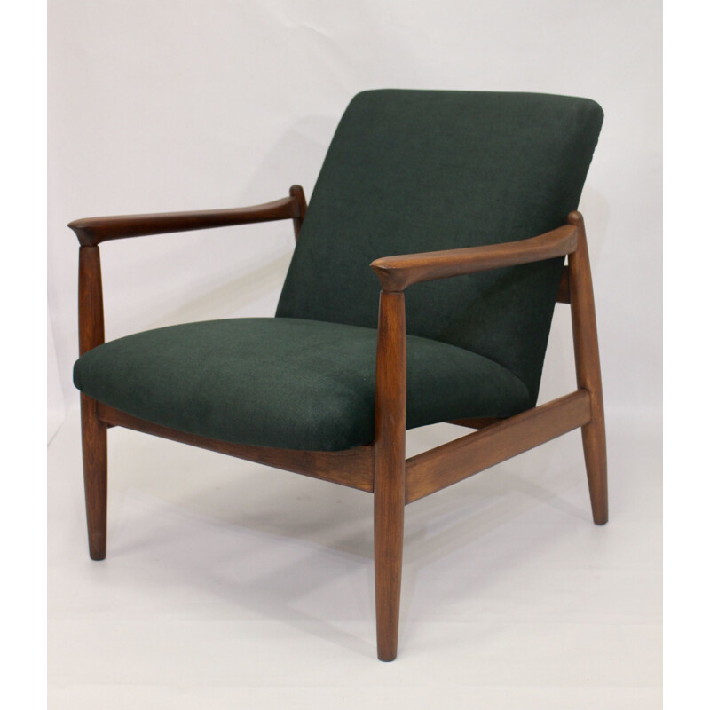 Vintage green velvet armchair by Edmund Homa 1960