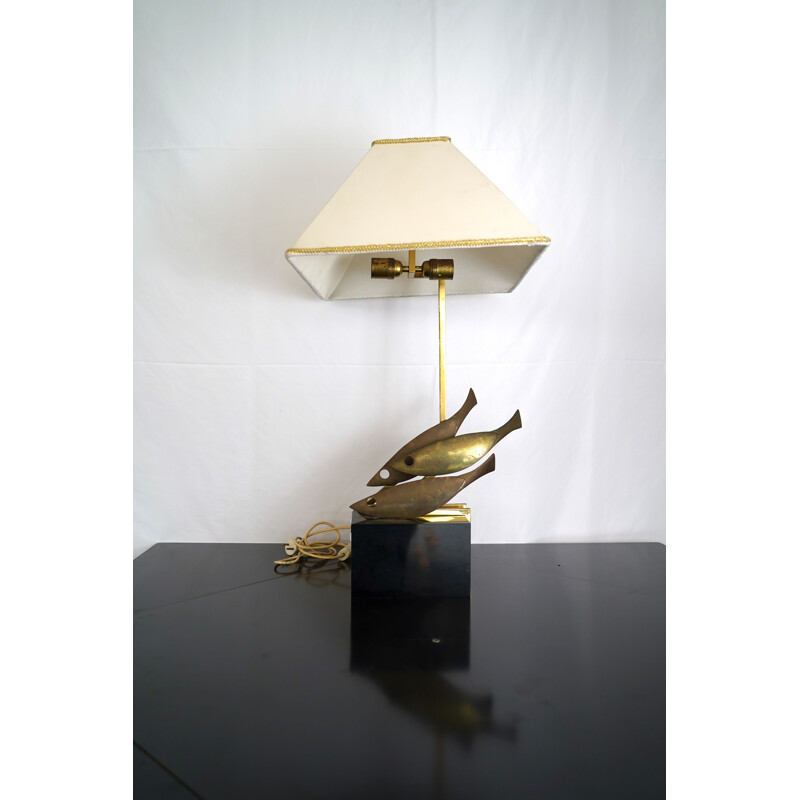 Vintage Italian brass table lamp Pragos 1970