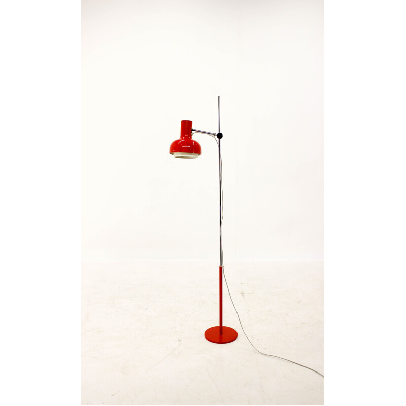 Vintage red Napako floor lamp by Josef Hurka 1960